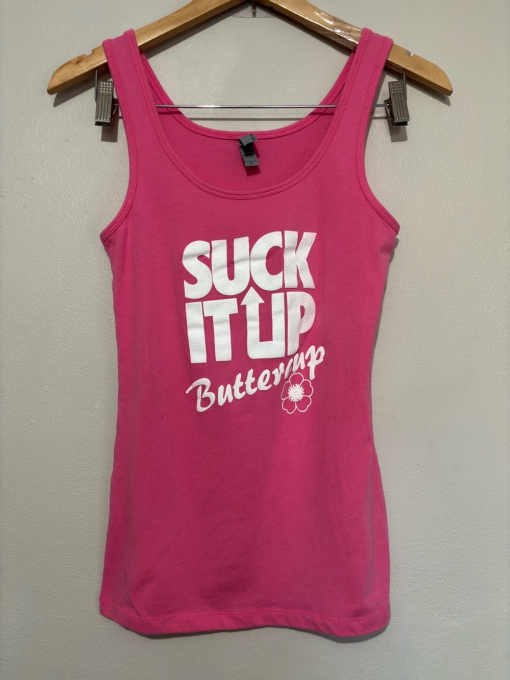Pink Graphic Sporty Gym Tank Top Size Medium Suck It Up Buttercup Next Level - Picture 4 of 6